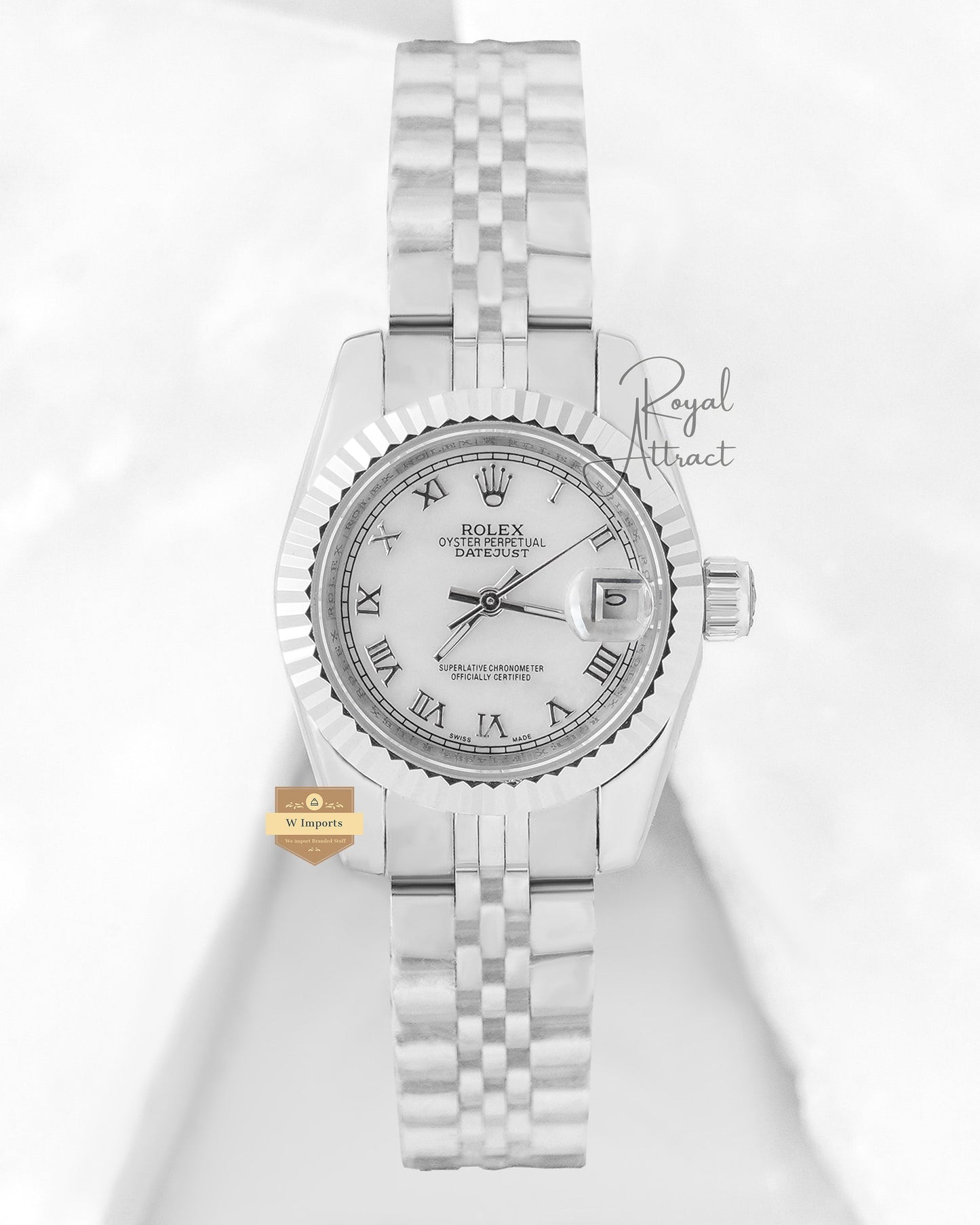 Latest Ladies Collection 28 Silver With Gray Dial  Automatic Watch Zr Factory