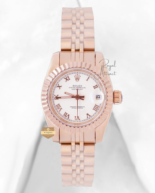 Latest Ladies Collection 28 Rose Gold With White Dial  Automatic Watch Zr Factory