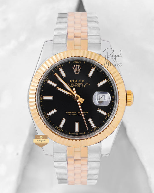 New Collection 40 Two Tone Yellow Gold With Black Dial V3 Made