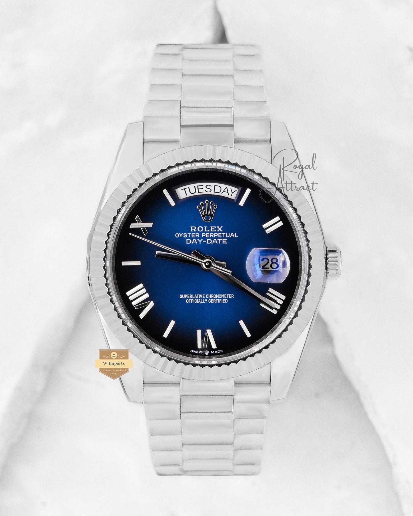 New Collection 40mm Silver With Blue Dial Roman Figure V3 Made