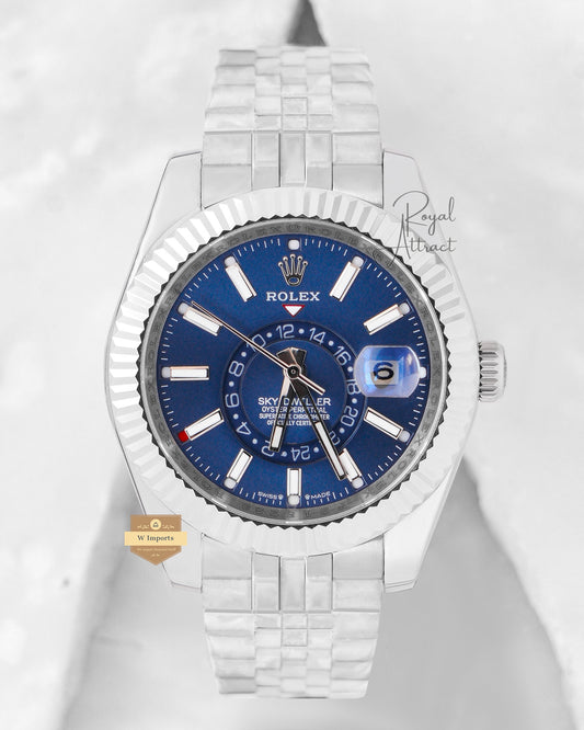 Latest Collection 42 Silver With Blue Dial Automatic Watch V3 Factory