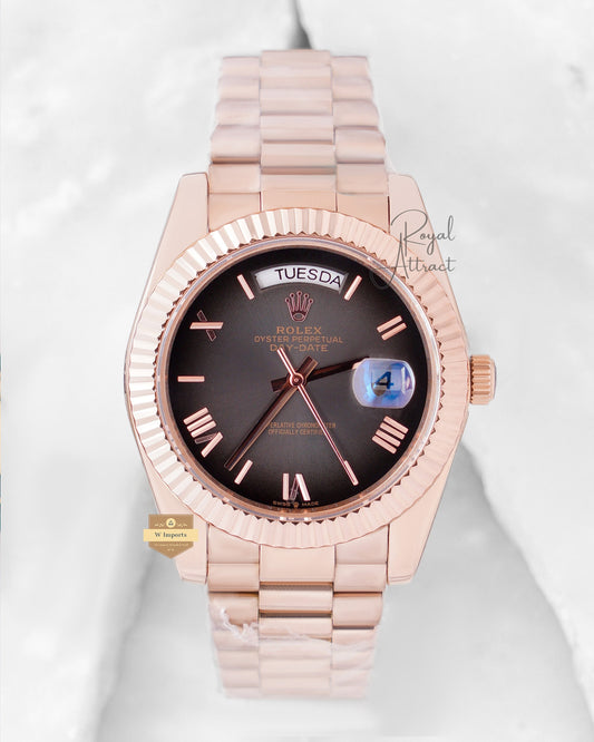 New Collection 40mm Rose Gold With Gray Dial Roman Figure V3 Made