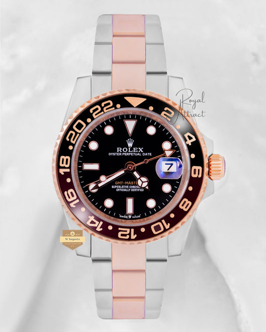 Latest Collection GMT 40 Two Tone Rose Gold With Black Dial Automatic Watch V3 Factory