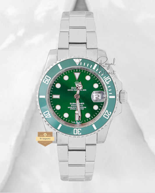 Latest Collection 40 Silver With Green Dial Automatic Watch V3 Made