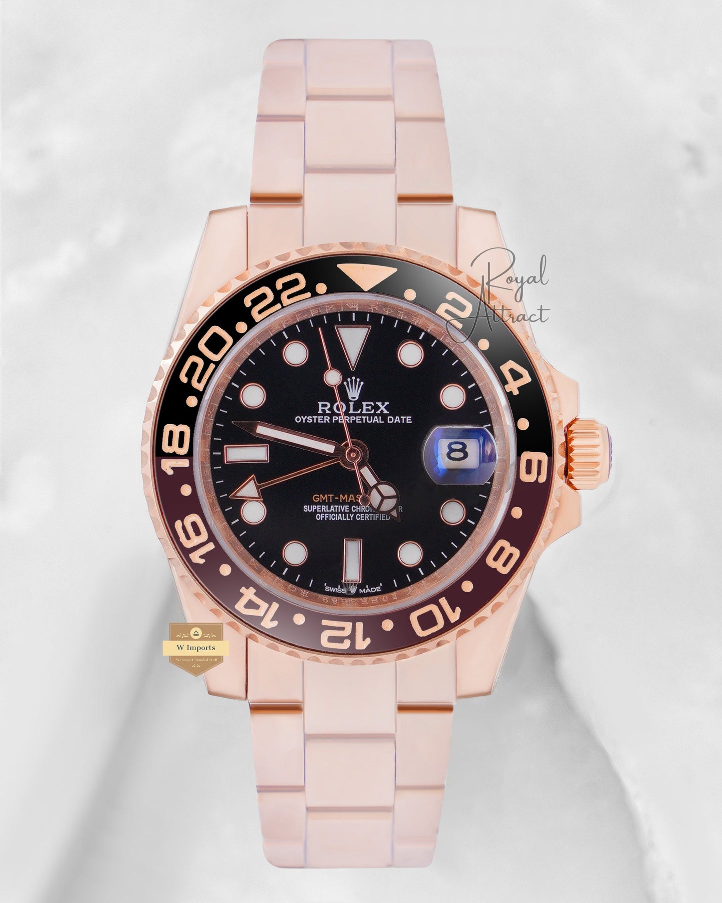 Latest Collection GMT 40 Rose With Black Dial Automatic Watch V3 Factory