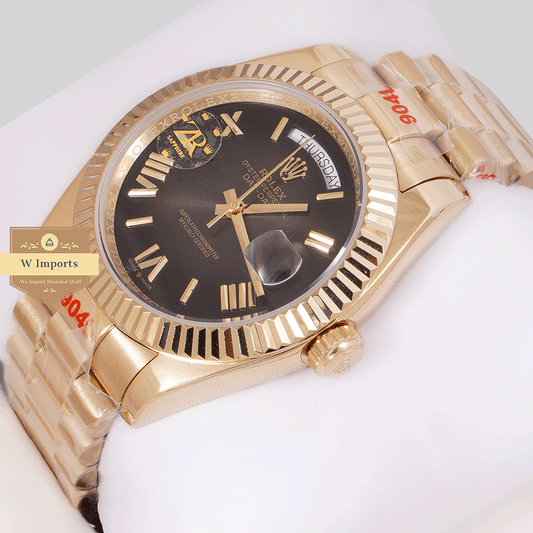 New Arrival 40mm Yellow With Charcoal Gray Dial Roman Numeral & Fluted Bezel ZR Factory