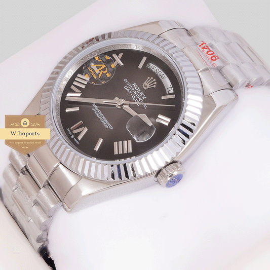 New Arrival 40mm Silver With Gray Dial Roman Numeral & Fluted Bezel Zr Factory Grade