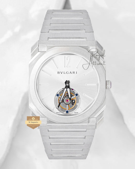 Latest Collection Tourbillon All Silver With Dial Automatic Watch