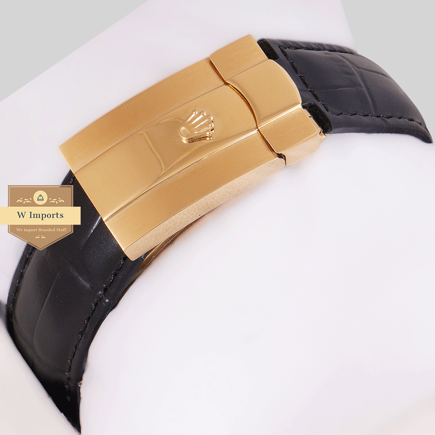 Latest Collection 40 Yellow Gold Case With Black Dial & Leather Strap Automatic Watch Yz Factory