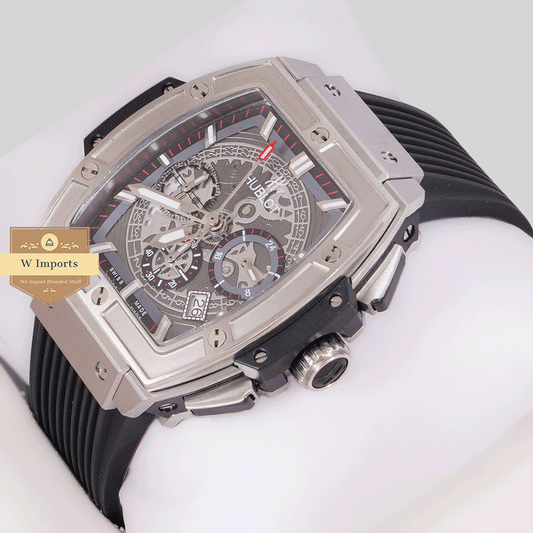 New Arrival Chronograph Silver Matt Case With Skeleton Dial Pvc Strap Watch
