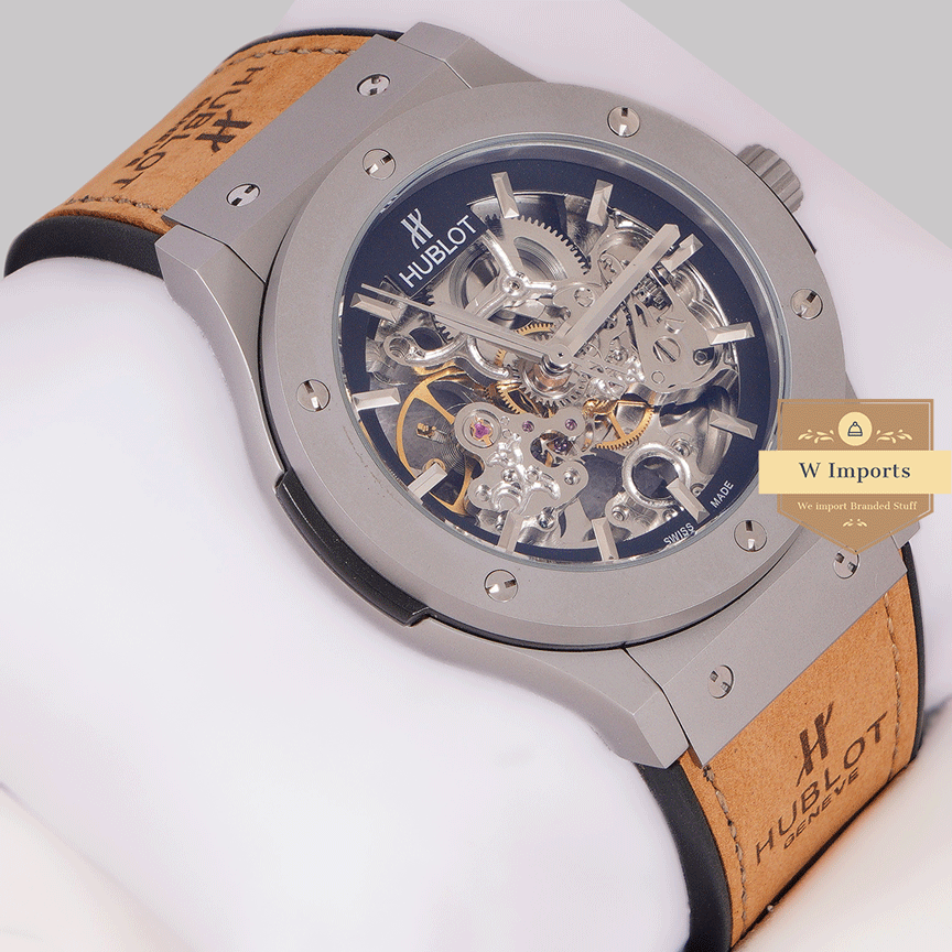 Latest Collection Silver Matt Case With Skeleton Dial Automatic watch