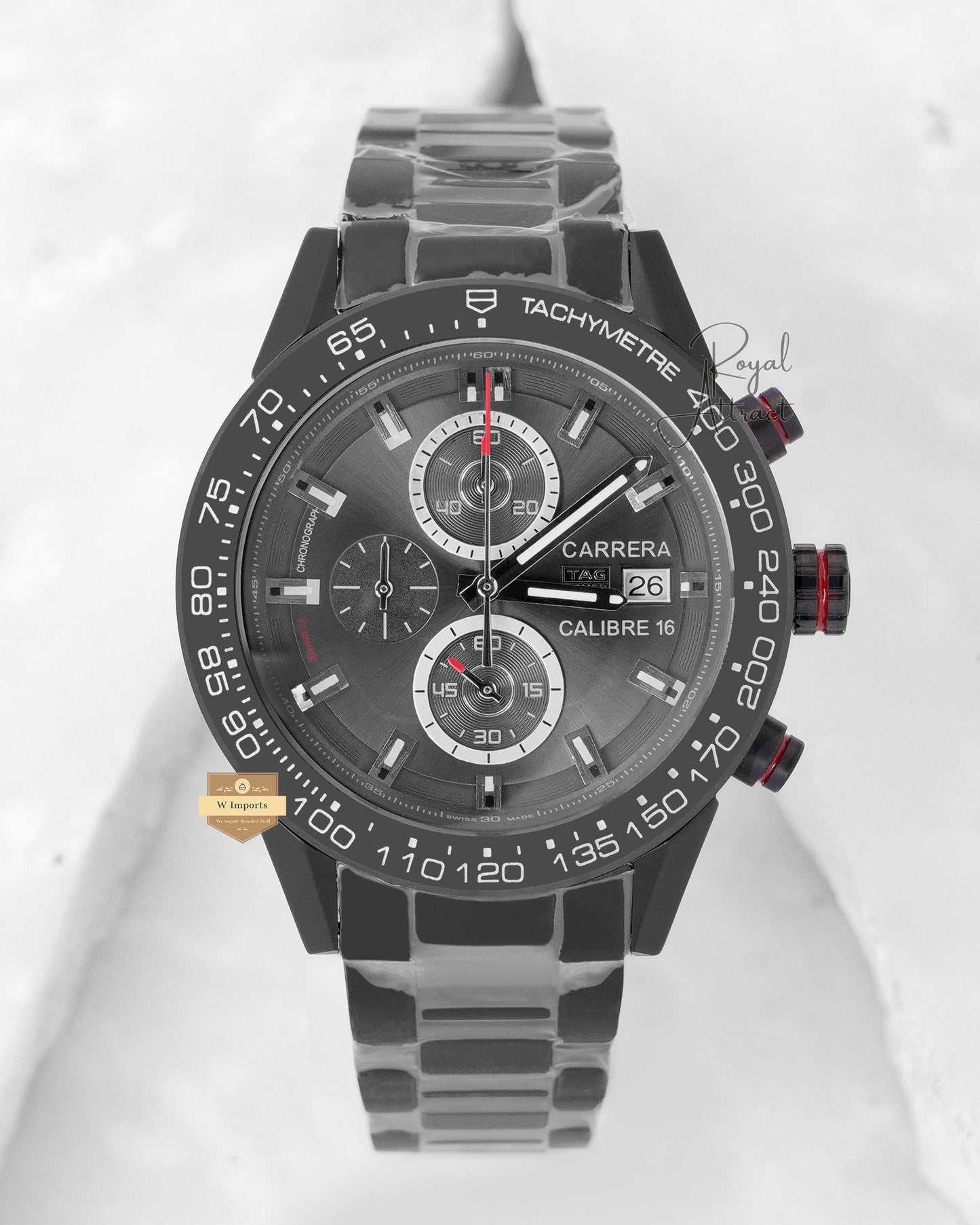 Latest Collection Chronograph All Black Stainless Steel Watch
