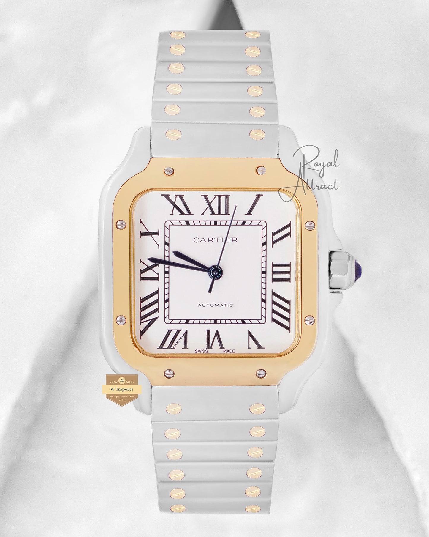 Latest Collection Two Tone Yellow Gold & Silver With White Dial Ladies watch