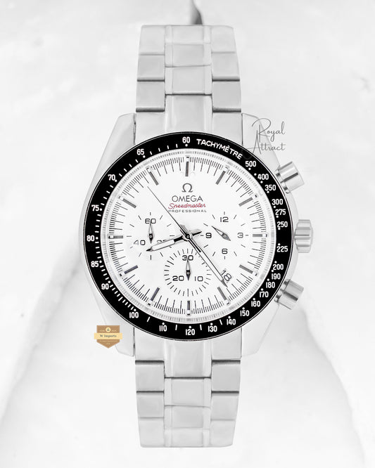 LATEST COLLECTION CHRONOGRAPH SILVER WITH WHITE DIAL CHAIN WATCH
