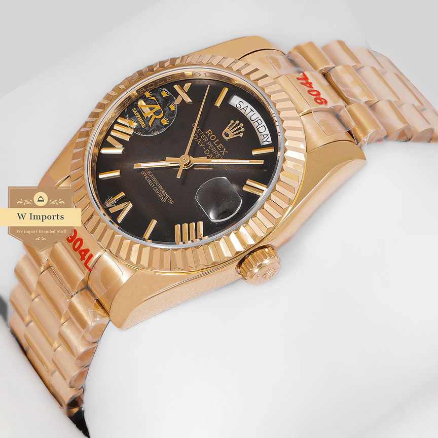 Latest Collection 36 Yellow Gold With Charcoal Gray Dial Roman Figure Automatic Watch Zr Factory