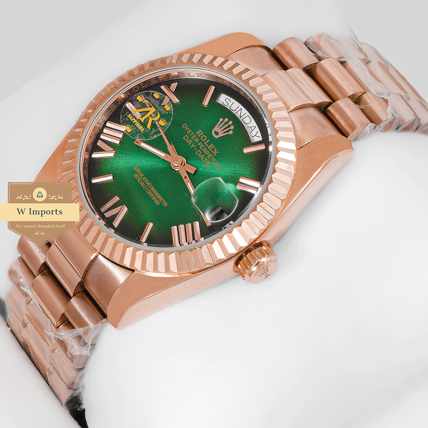 New Arrival Collection 36 Rose Gold With Green Dial Fluted Bezel ZR Factory