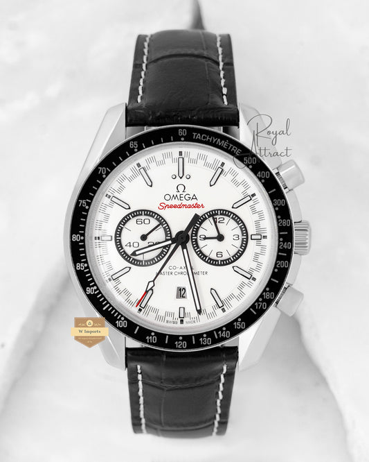 Latest Collection Silver Case With White Dial & Leather Strap