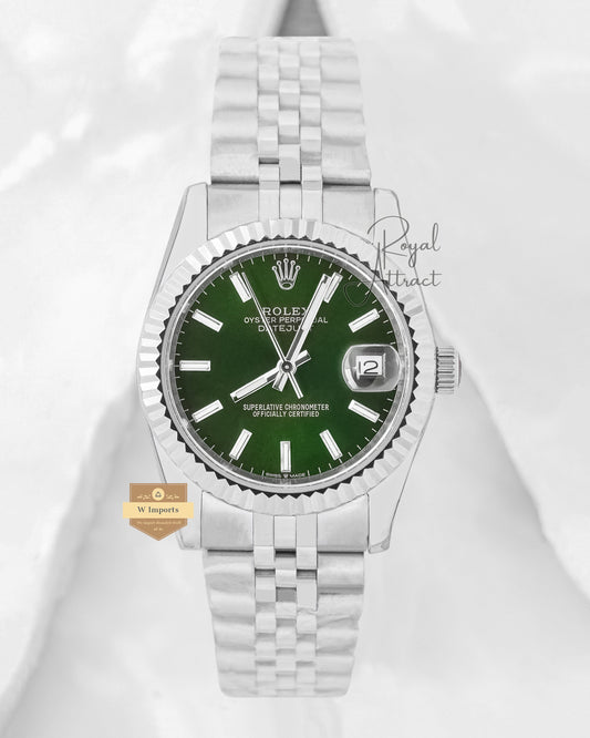 Latest Collection 36 Silver With Green Dial Chain Zr Factory