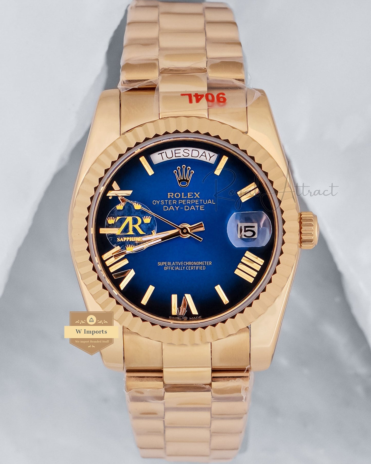 New Arrival Collection 36 Yellow Gold With Blue Dial Fluted Bezel ZR Factory