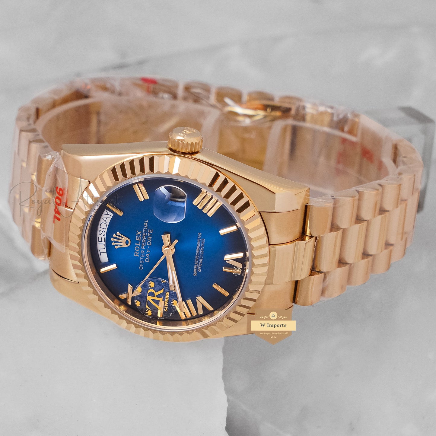 New Arrival Collection 36 Yellow Gold With Blue Dial Fluted Bezel ZR Factory
