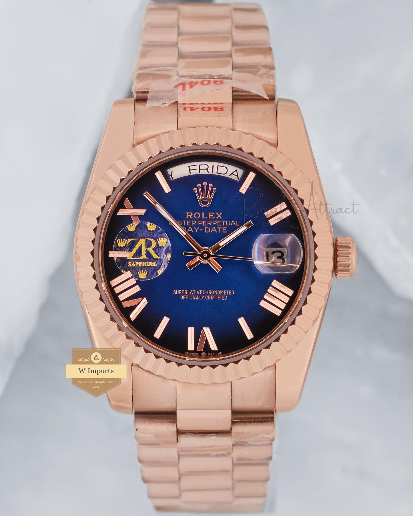 New Arrival Collection 36 Rose Gold With Blue Dial Fluted Bezel ZR Factory