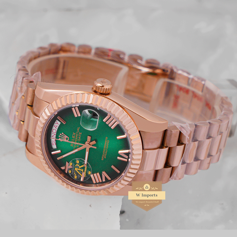 New Arrival Collection 36 Rose Gold With Green Dial Fluted Bezel ZR Factory
