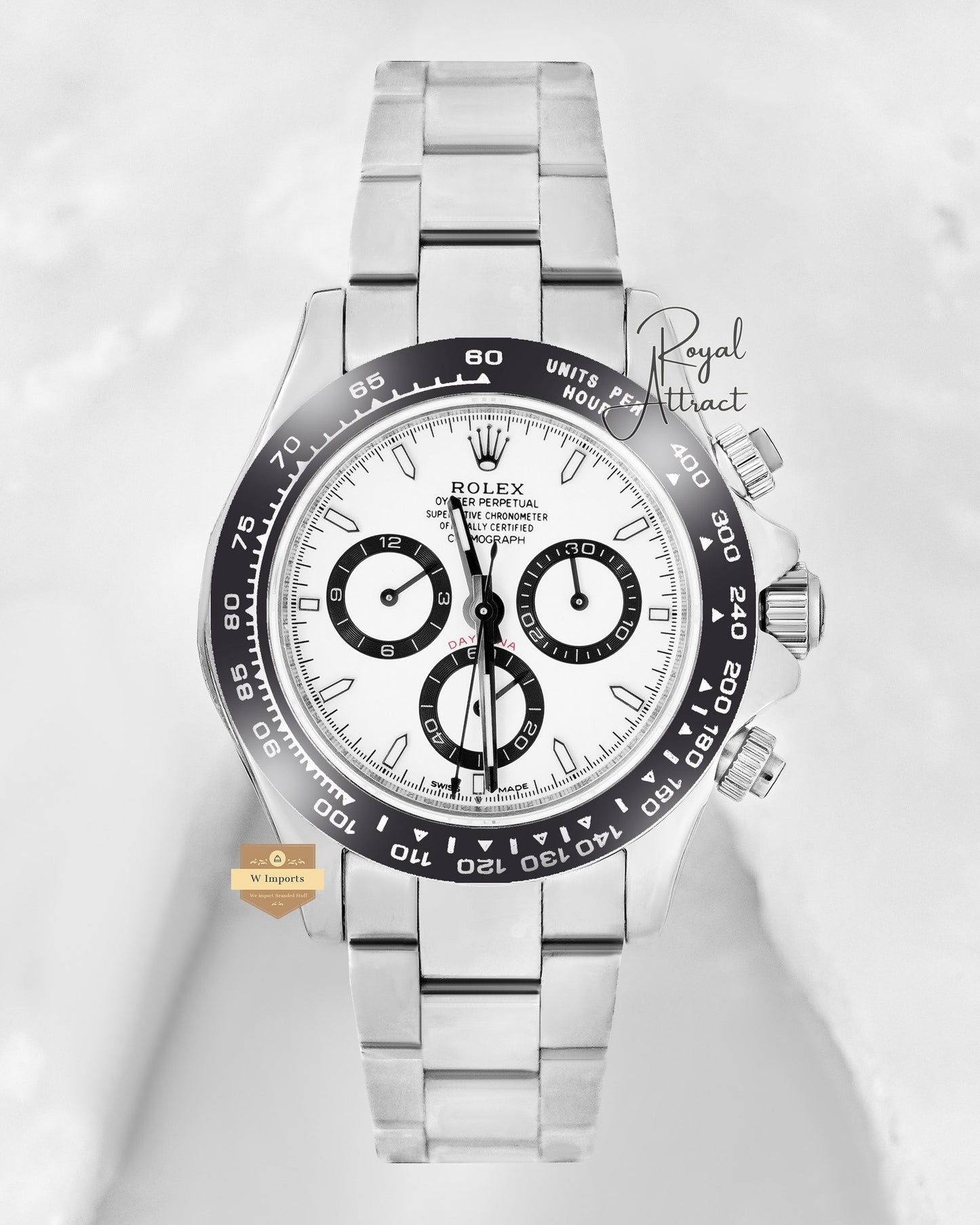 Latest Collection Chronograph 40 Silver With White Dial Chain Watch V3 Factory