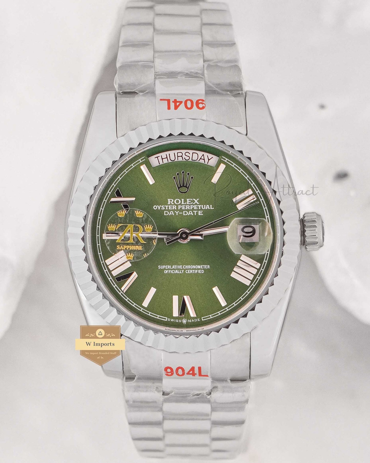 New Arrival 36 Silver With Green Dial Fluted Bezel Zr Factory