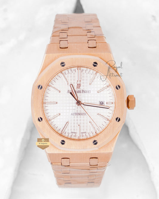 Latest Premium Collection Rose Gold With White Dial Chain Watch
