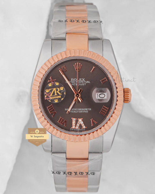 Latest Collection 36 Two Tone Rose Gold With Charocoal Gray Dial Zr Factory