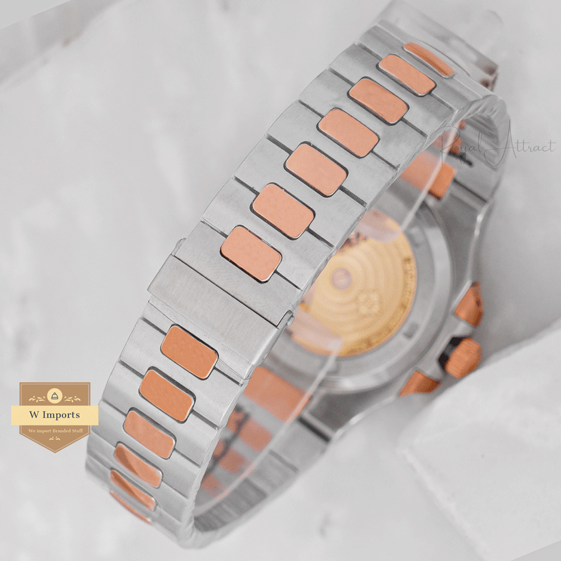 Latest Collection Two Tone Rose Gold With Black Dial Automatic Watch