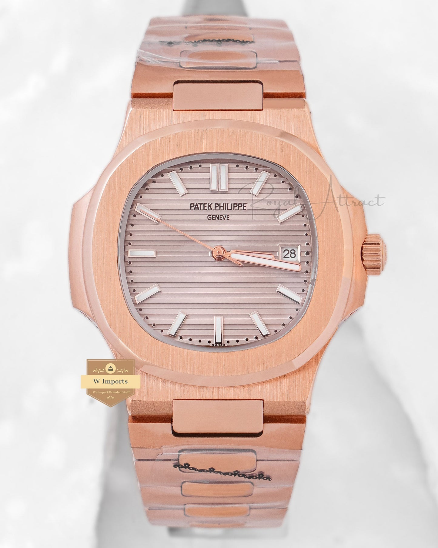 Latest Collection Rose Gold With Gray Dial Automatic Watch