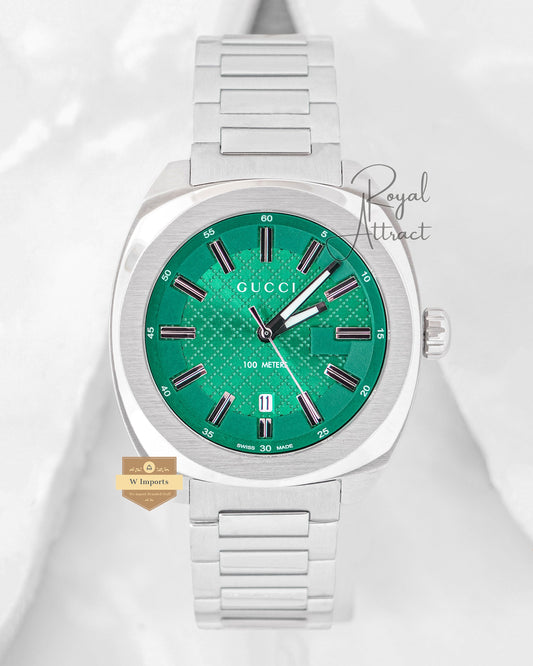 Latest Collection Silver With Green Dial Chain watch