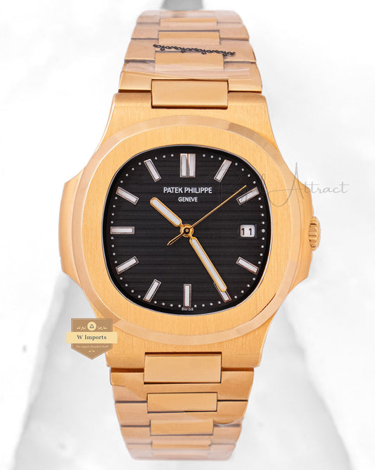 Latest Collection Yellow Gold With Black Dial Automatic Watch