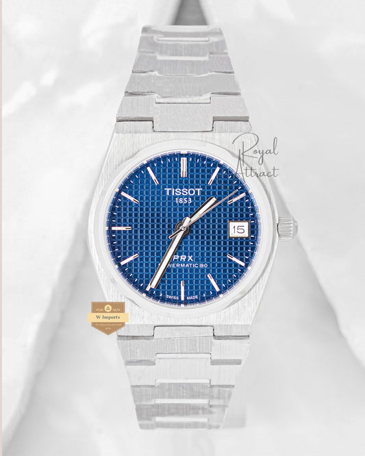 Latest Collection Prx Silver With Blue Texture Dial Unisex Watch