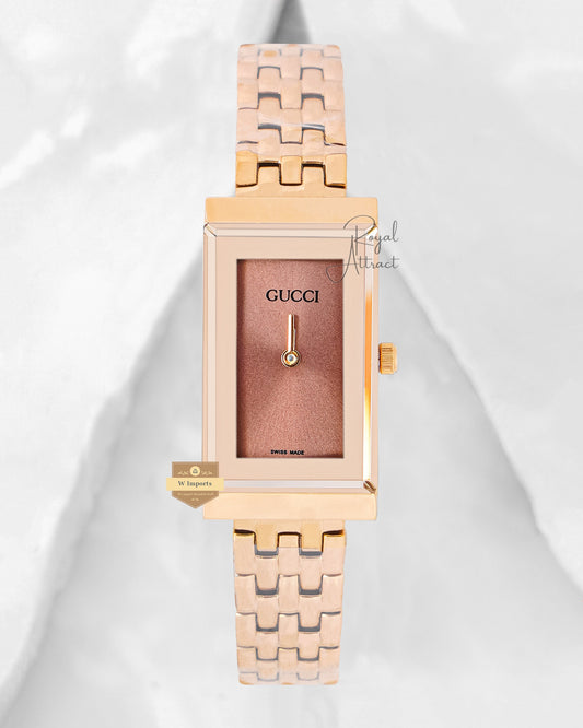 Latest Collection Slimmest Yellow Gold With Brown Dial Ladies Watch
