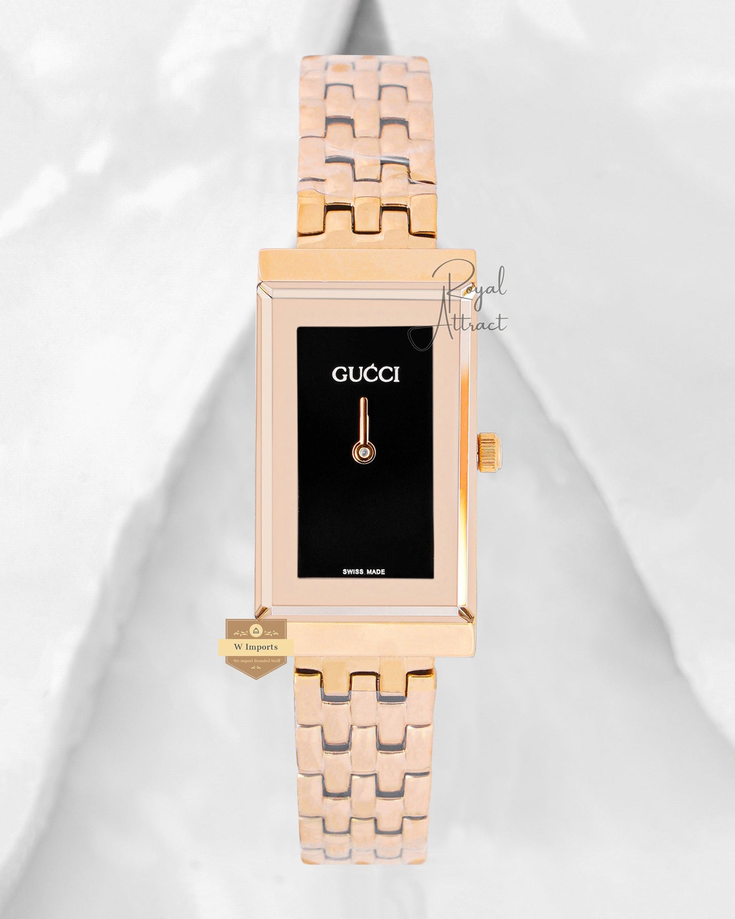Latest Collection Slimmest Yellow Gold With Black Dial Ladies Watch