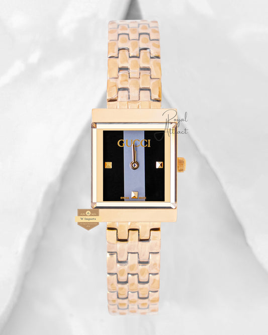 Latest Collection Yellow Gold With Black Dial Ladies Watch