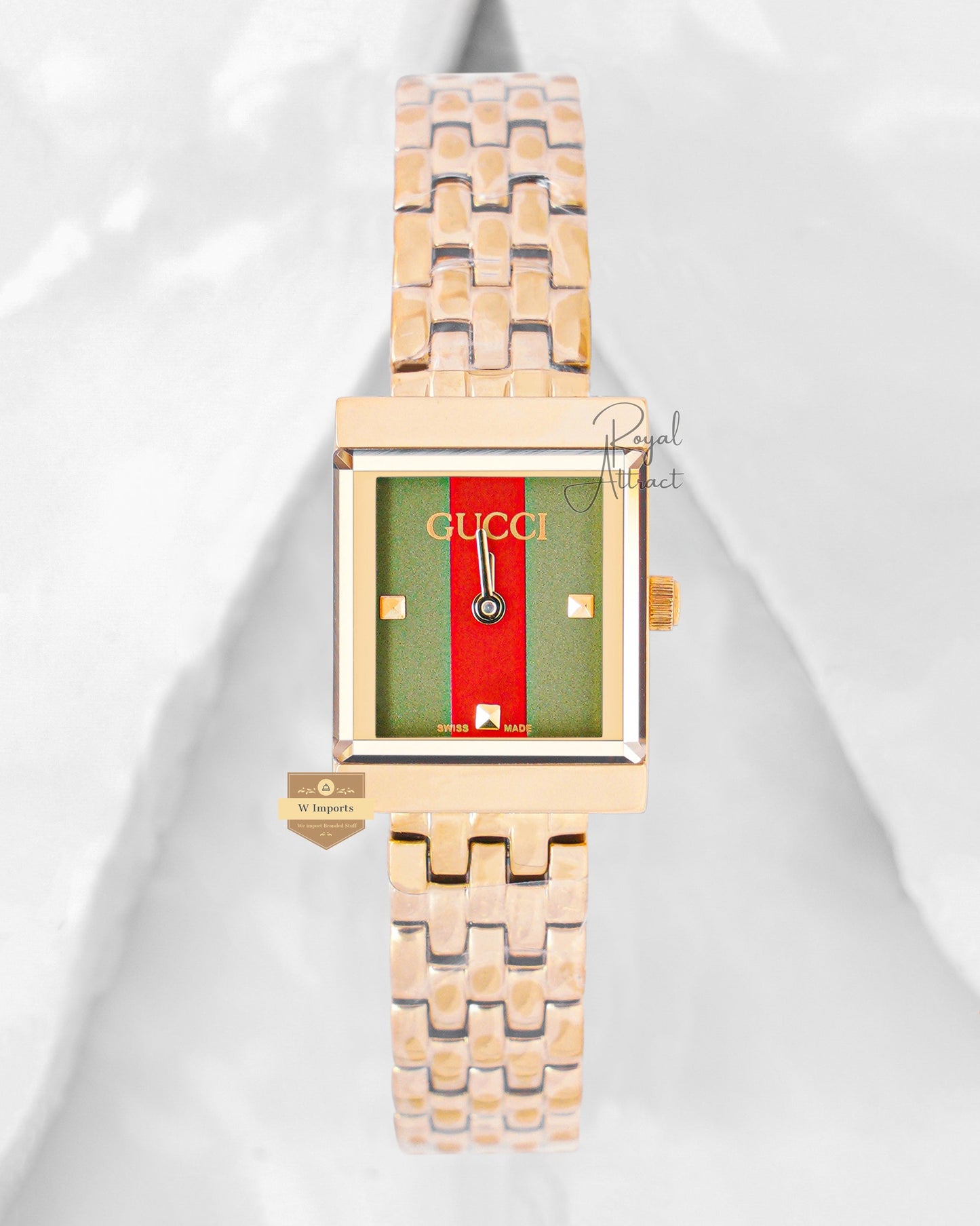 Latest Collection Yellow Gold With Green Dial Ladies Watch