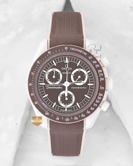 Latest Collection Chronograph Matt Case With Chocolate Brown Dial And Pvc Strap