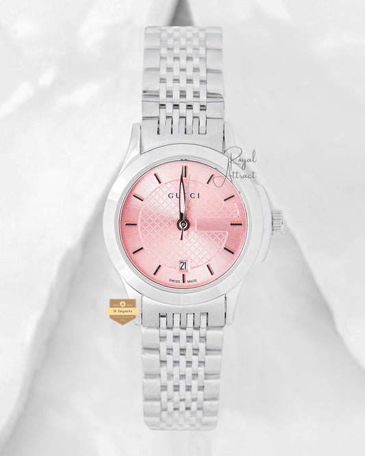 Latest Collection Silver With Pink Dial Ladies Watch