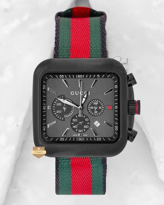 Latest Collection Chronograph Black Case & Dial With Nylon Strap