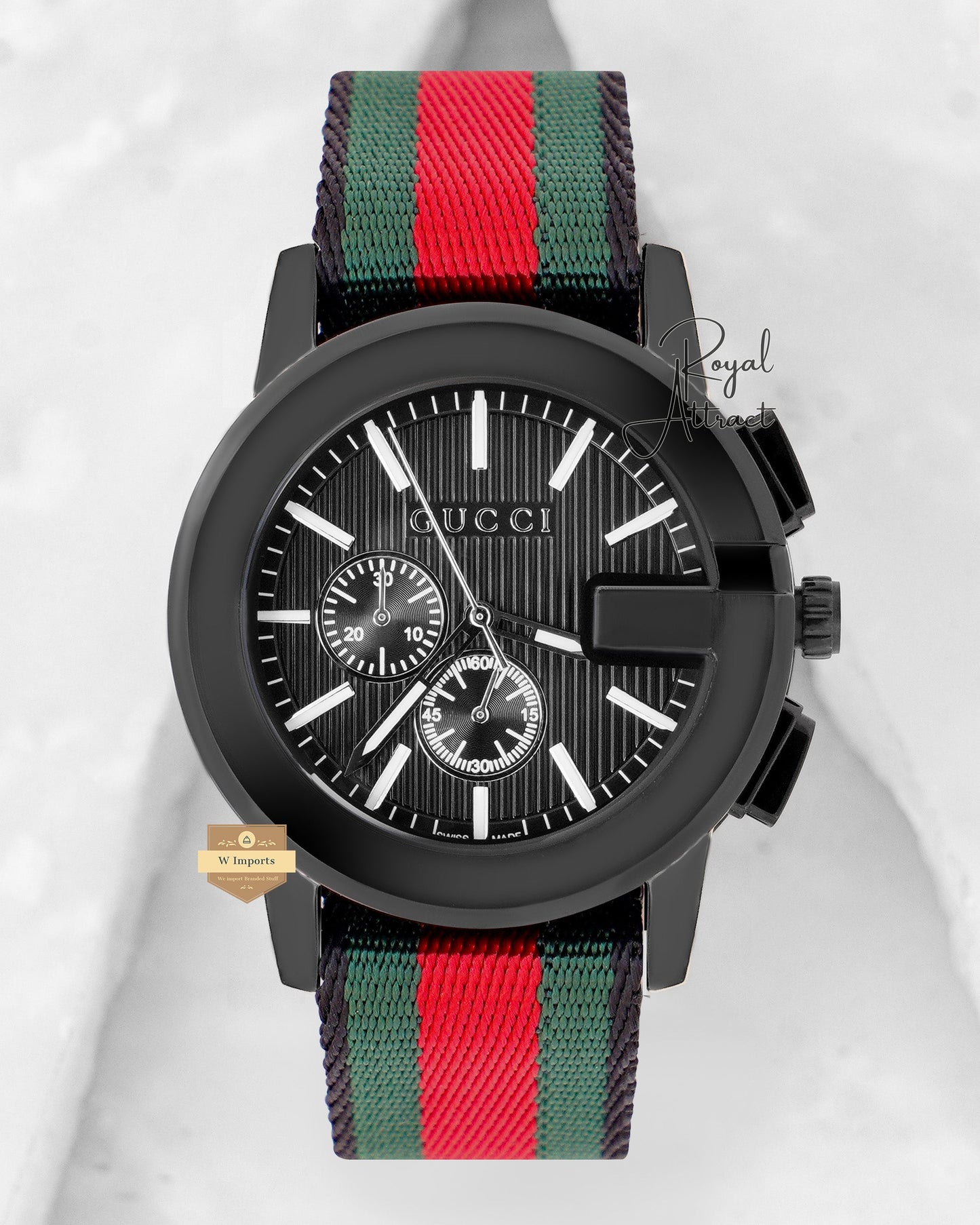 Latest Collection Chronograph All Black Case With Dial And Nylon Strap