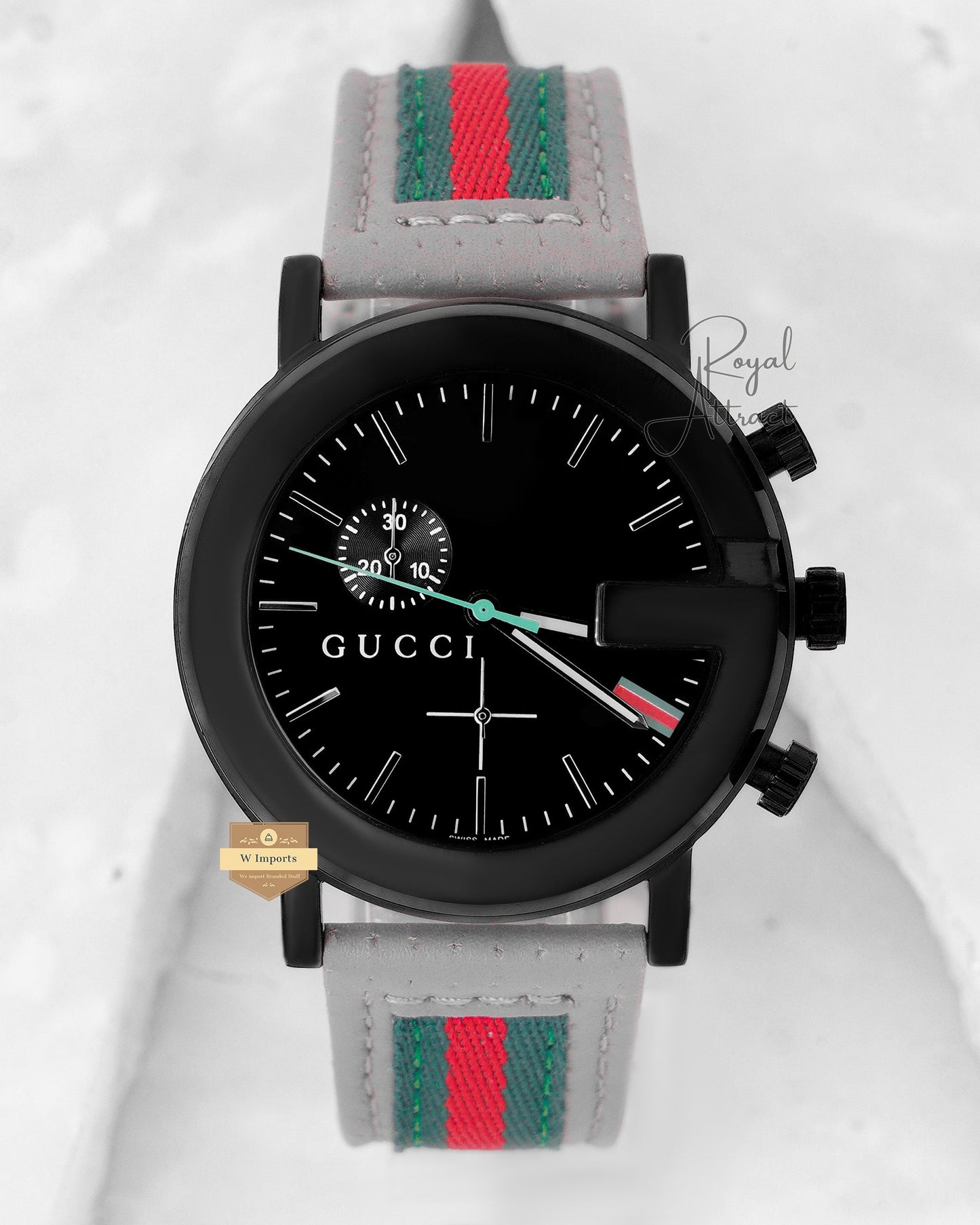 Latest Collection Chronograph All Black Case With Dial And Leather Strap