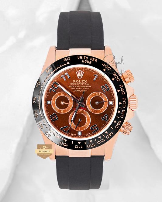 Latest Collection 40 Rose Gold Case With Brown Dial With Leather Strap BP Made