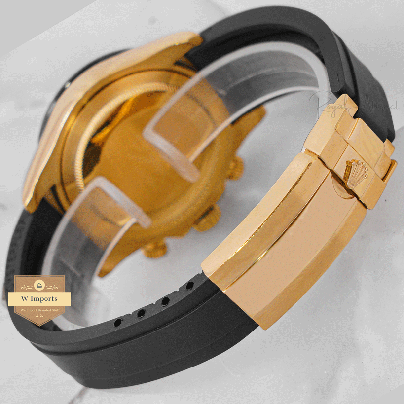 Latest Collection Chronograph 40mm Rose Gold Case With Green Dial & Black Rubber Strap ZR FACTORY