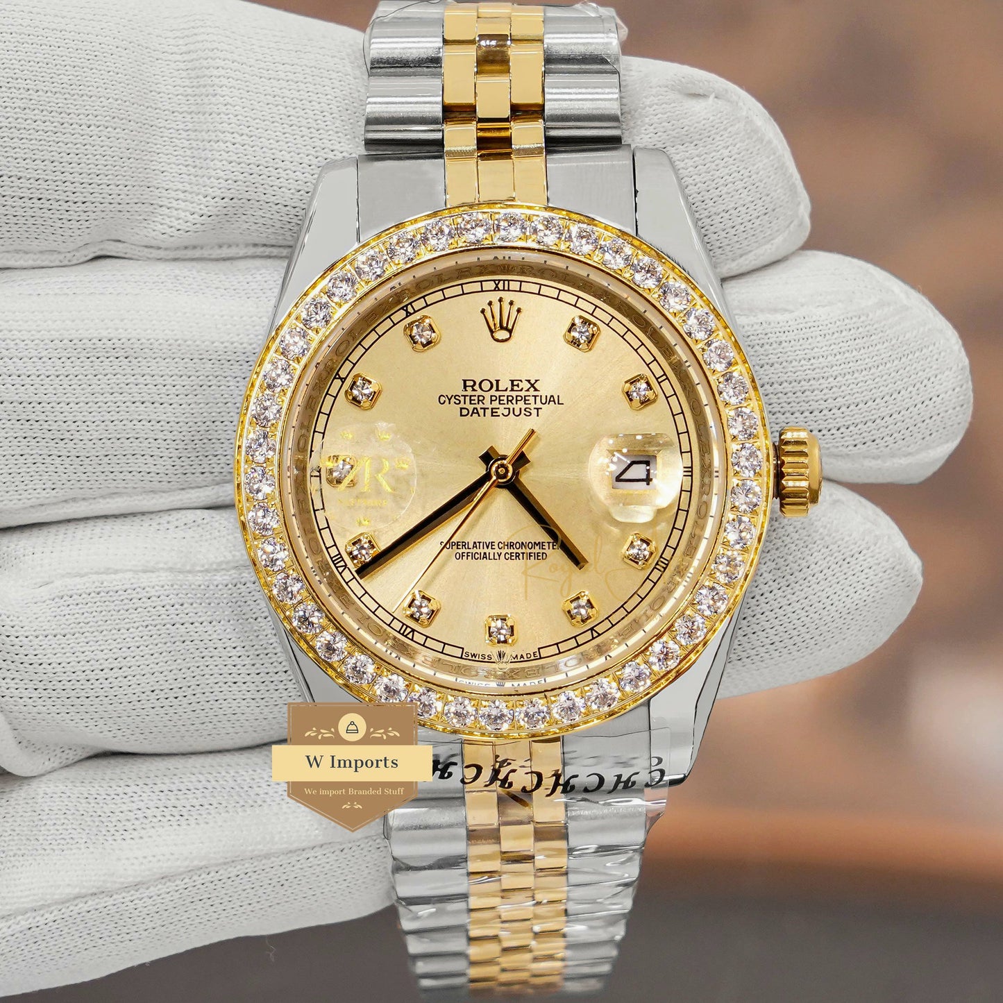 LATEST COLLECTION 41 TWO TONE YELLOW GOLD WITH DIAL STONE BEZEL ZR FACTORY