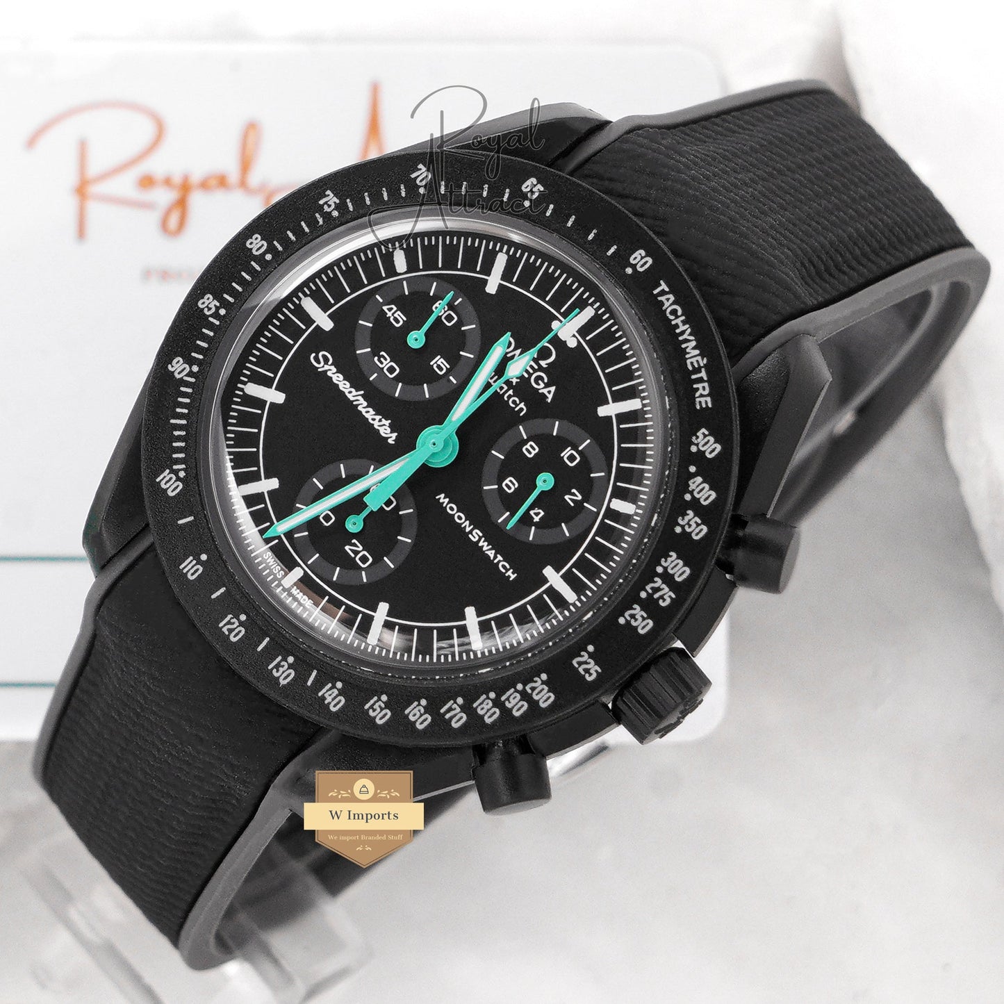 Latest Collection Chronograph All Black Case With Dial And Pvc Strap