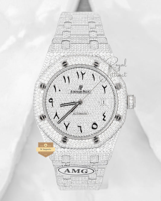 Latest Collection Silver Premium With Dial Automatic Stone Watch