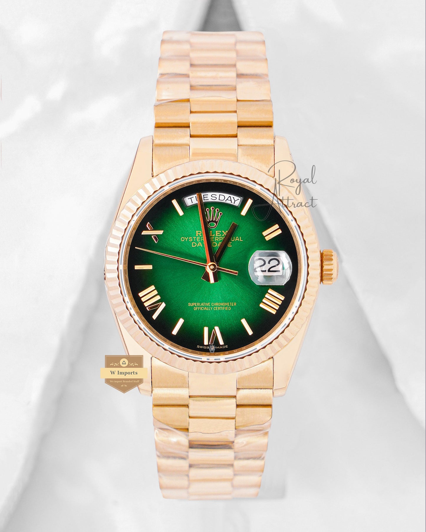 Latest Collection 36 Yellow Gold With Smoky Green Dial Automatic Watch Bp Made